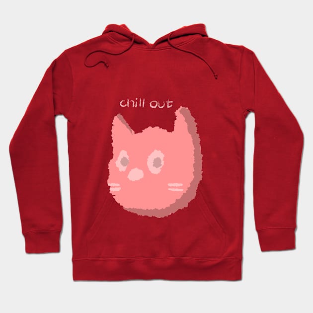 "chill out" Cat Hoodie by FadedFigments